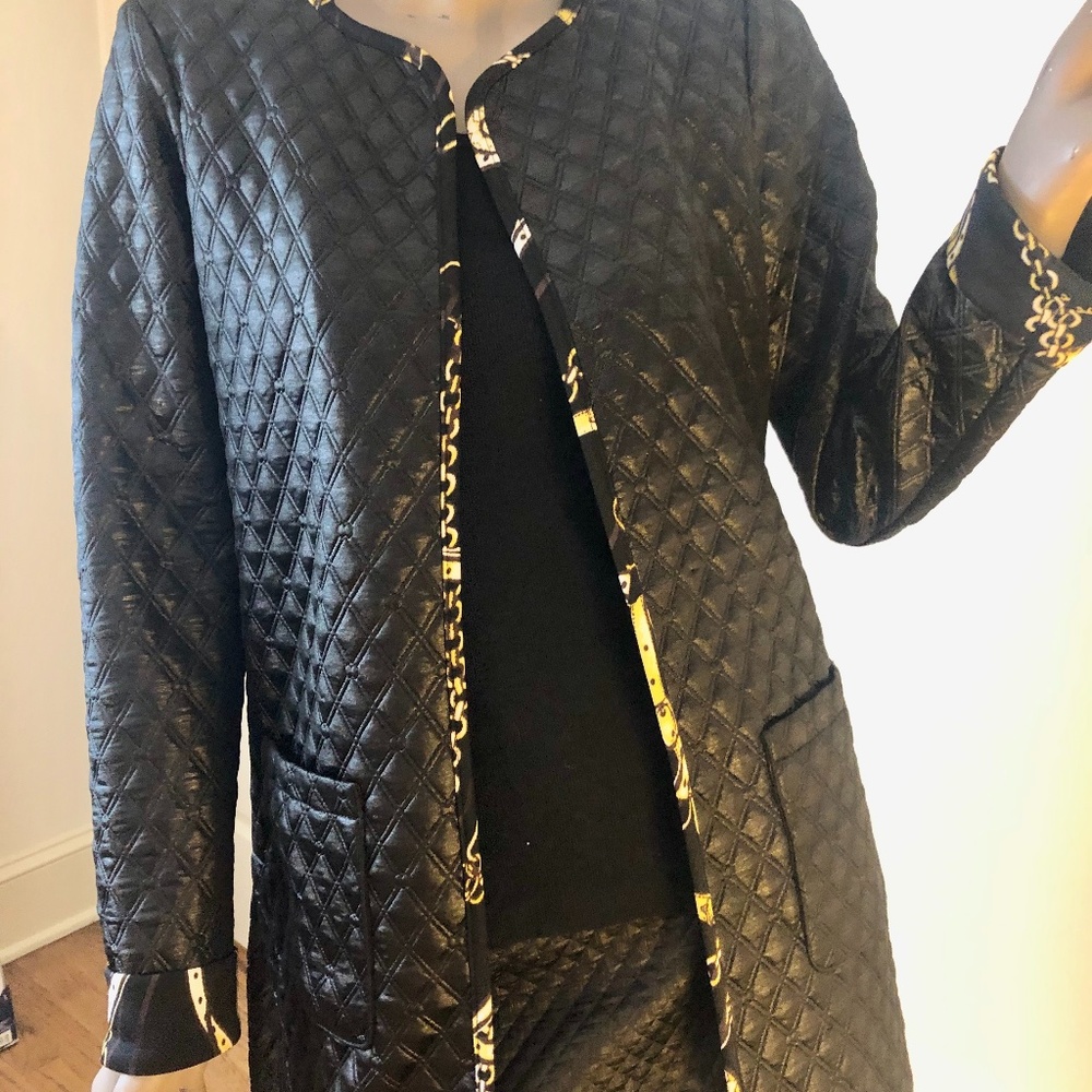 Black Quilted Long Jacket Duster